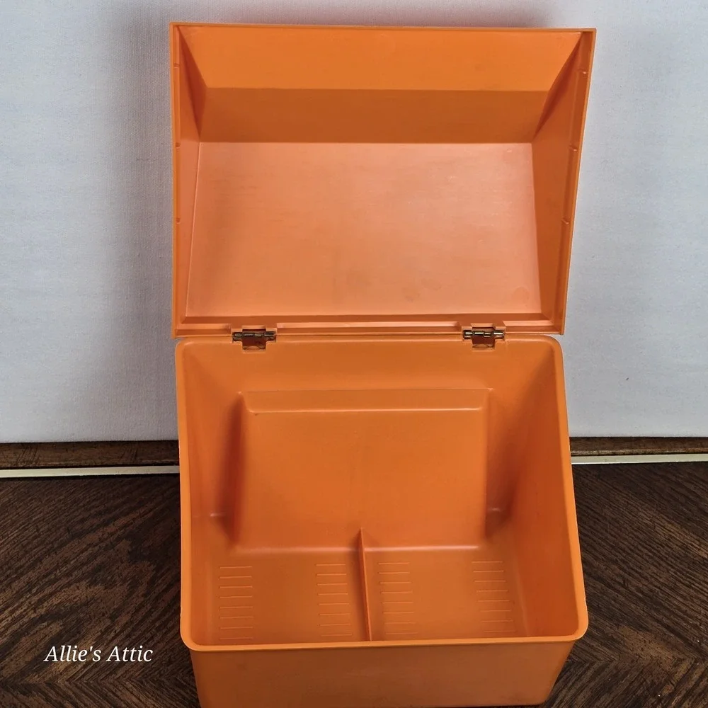 Vintage‎ Recipe Box 70s Betty Crocker Orange Storage Kitchen Decor Large 9x8x6